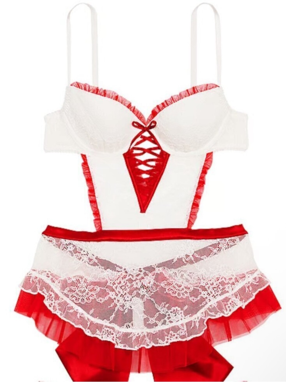 New! Victoria's Secret Very Sexy Lightly Lined Lace Apron Lingerie 34249